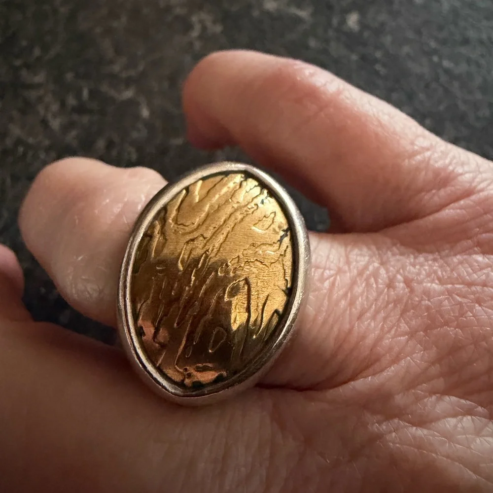 Silpada Gold and Sterling Silver statement ring. - Picture 3 of 5